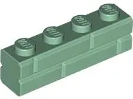 Green Brick, Modified 1 x 4 with Masonry Profile