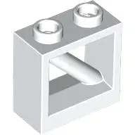 White Fence 1 x 2 x 1 2/3 with Diagonal Bar