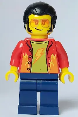 Noodle Vendor - Male, Red Shirt, Dark Blue Legs, Black Hair, Sunglasses