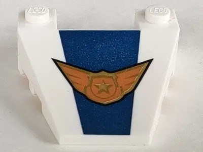 White Wedge 4 x 4 Taper with Stud Notches with Sky Police Logo Pattern