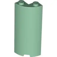 Sand Green Cylinder Quarter 2 x 2 x 5 with 1 x 1 Cutout