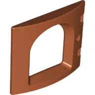Dark Orange Duplo Door / Window Pane 1 x 4 x 3 Curved Front with Rounded Pane