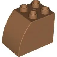 Medium Nougat Duplo, Brick 2 x 3 x 2 Slope Curved