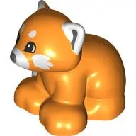 Orange Duplo Red Panda / Fox with Black Eyes and White Ears, Muzzle, and Spots Pattern