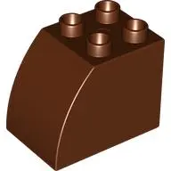 Reddish Brown Duplo, Brick 2 x 3 x 2 Slope Curved