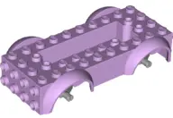 Lavender Vehicle, Base 5 x 10 x 2 1/2 with Mudguards and 2 x 6 Recessed Center with 3 Holes with Lig