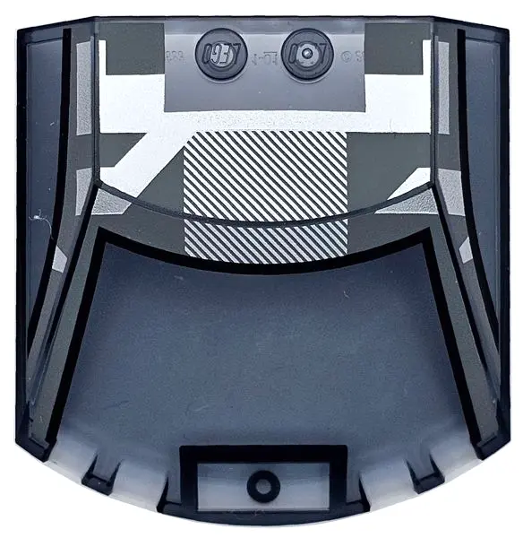 Trans-Black Windscreen 6 x 6 x 1 1/3 Straight Sides with Black and Dark Bluish Gray Window Frame Out