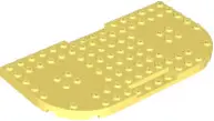 Bright Light Yellow Brick, Modified 8 x 16 x 2/3 with 1 x 4 Indentations and 2 Rounded Corners