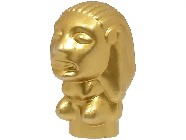 Metallic Gold Minifigure, Utensil Peruvian Temple Idol (Golden Idol) Type 2 - No Mold Position Numbe