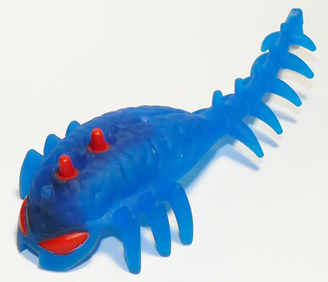 Trans-Dark Blue Hero Factory Brain with Molded Hard Plastic Red Eyes and Spikes Pattern - Flexible R