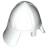 White Minifigure, Headgear Helmet Castle Nasal Helmet with Angled Neck Protector