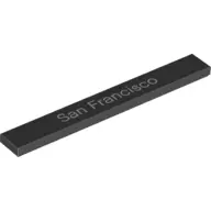Black Tile 1 x 8 with 'San Francisco' Pattern