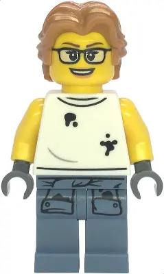 Scrapyard Worker - Female, White Sleeveless Shirt with Oil Stains, Sand Blue Legs with Shirt Sleeves