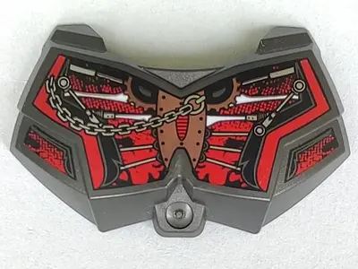 Pearl Dark Gray Large Figure Chest Armor Small with Bionicle Chain and Gears Pattern