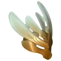 Pearl Gold Bionicle Mask Protector with Marbled Trans-Light Blue Pattern (Protector Mask of Ice)