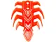 Trans-Neon Orange Bionicle Spine Armor with 8 Ribs