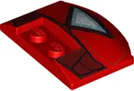 Red Wedge 3 x 4 x 2/3 Triple Curved with Iron Man Hulkbuster Armor Pattern