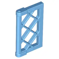 Medium Blue Pane for Window 1 x 2 x 3 Lattice with Thick Corner Tabs