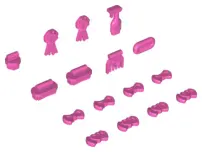 Dark Pink Friends Accessories, Animal Show and Grooming Supplies, 16 in Bag (Multipack)