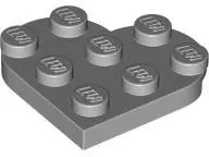 Light Bluish Gray Plate, Round 3 x 3 Heart