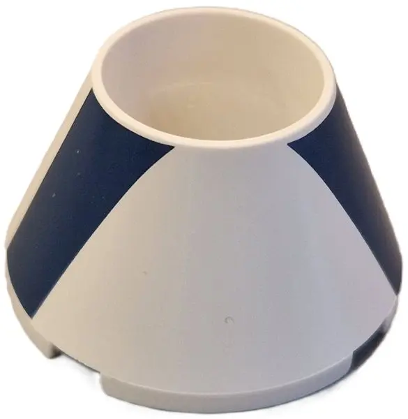 White Cone 4 x 4 x 2 Hollow No Studs with Wide Dark Blue Diagonal Stripes Pattern
