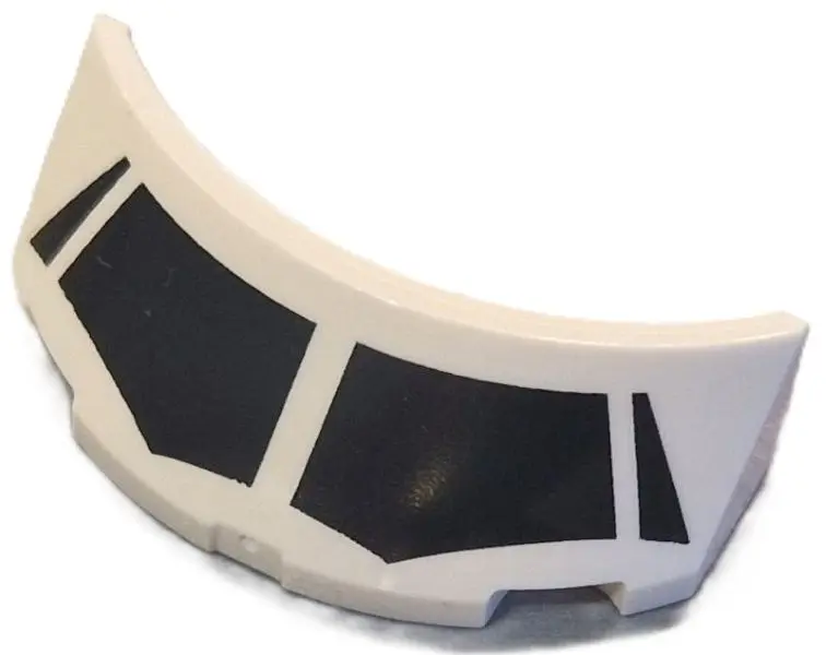 White Windscreen 2 x 4 x 1 Curved with Black Windows Pattern