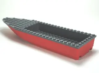 Red Boat, Hull Unitary 28 x 8 with Dark Bluish Gray Top (92710 / 92711)
