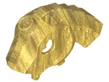 Pearl Gold Horse Battle Helmet, Stud on Top and 4 Neck Plates (Unicorn)