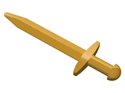 Pearl Gold Minifigure, Weapon Sword, Greatsword Pointed with Thin Crossguard