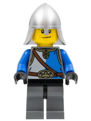 Castle - King's Knight Blue and White with Chest Strap and Crown Belt, Helmet with Neck Protector, S