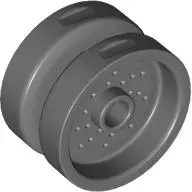 Bluish Gray Wheel 18mm D. x 12mm with Pin Hole and Stud, Dotted Brake Rotor Lines