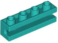 Dark Turquoise Brick, Modified 1 x 4 with Channel