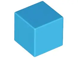 Dark Azure Minifigure, Head, Modified Small Cube