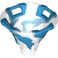 Glitter Trans-Clear Tornado of Spinjitzu with Bar Handles on Top Edge with Molded Dark Azure Spiral 