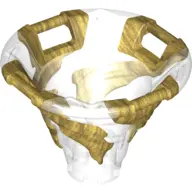 Trans-Clear Tornado of Spinjitzu with Bar Handles on Top Edge with Molded Pearl Gold Spiral Pattern