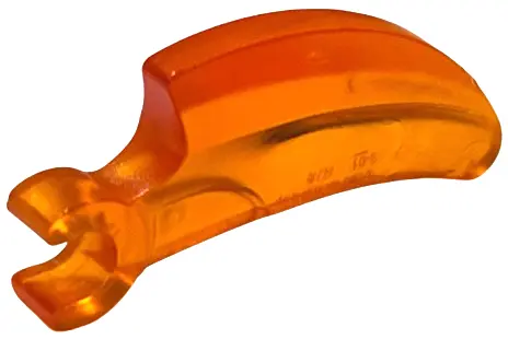 Trans-Orange Barb / Claw / Horn / Tooth with Clip, Curved
