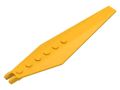 Bright Light Orange Hinge Plate 3 x 12 with Angled Side Extensions and Tapered Ends