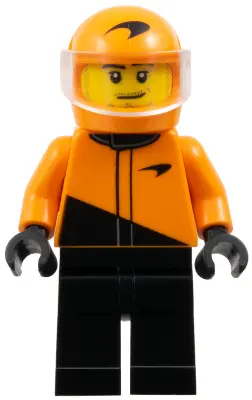 Formula 1 Driver, McLaren - Male, Black and Orange Racing Suit, Orange Helmet, Trans-Clear Visor, St
