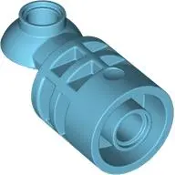 Medium Azure Technic Rotation Joint Cylinder with Pin Hole and Rotation Joint Ball Half
