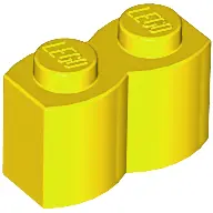 Yellow Brick, Modified 1 x 2 with Log Profile