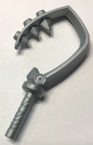Flat Silver Minifigure, Weapon Hook with 3 Spikes