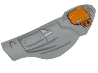 Light Bluish Gray Large Figure Armor, Leg Shin Guard with Ball Joint Socket and Yellow Knee Pad and 