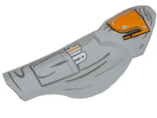 Light Bluish Gray Large Figure Armor, Leg Shin Guard with Ball Joint Socket and Yellow Knee Pad and 