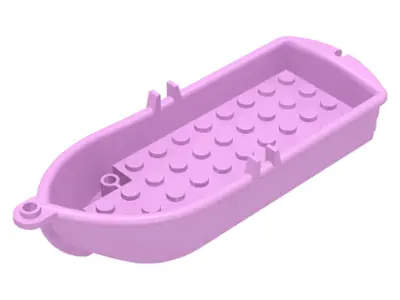 Bright Pink Boat, 14 x 5 x 2 with Oarlocks and 2 Hollow Inside Studs