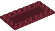 Dark Red Tile, Modified 4 x 8 Inverted with Studs on Edges