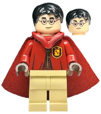 Harry Potter - Dark Red Quidditch Uniform with Hood and Cape, Tan Legs