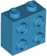 Dark Azure Brick, Modified 1 x 2 x 1 2/3 with Studs on Side