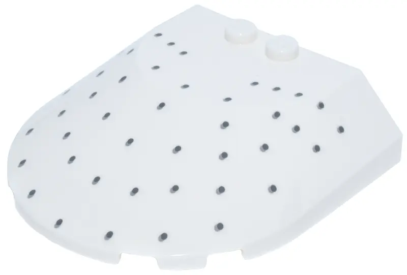White Windscreen 6 x 6 x 1 1/3 Curved with Dark Bluish Gray Dots and Light Bluish Gray Shadows Patte