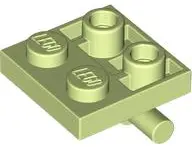 Yellowish Green Plate, Modified 2 x 2 with Bar on Bottom