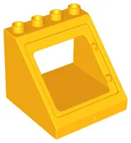 Bright Light Orange Duplo Roof Sloped 4 x 4 x 3 with Window Opening